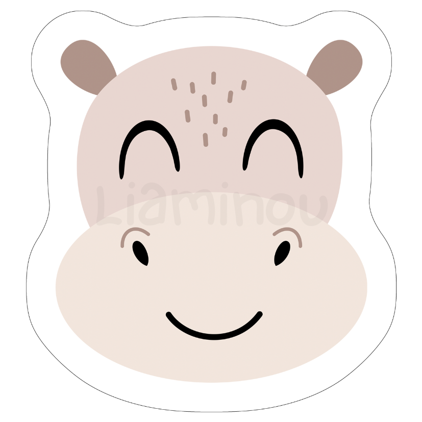 Panneau tissu coussin - hippopotame