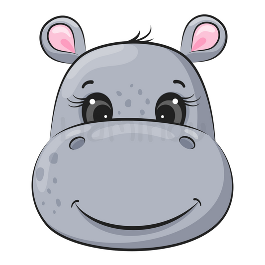 Panneau tissu lingette lavable - hippopotame